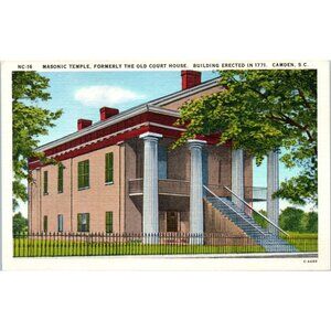 Postcard VTG Masonic Temple Formerly The Old Court House Caden South Carolina
